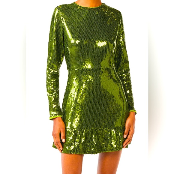 Dresses & Skirts - Women's Sequin Mini Dress with Ruffled Hem